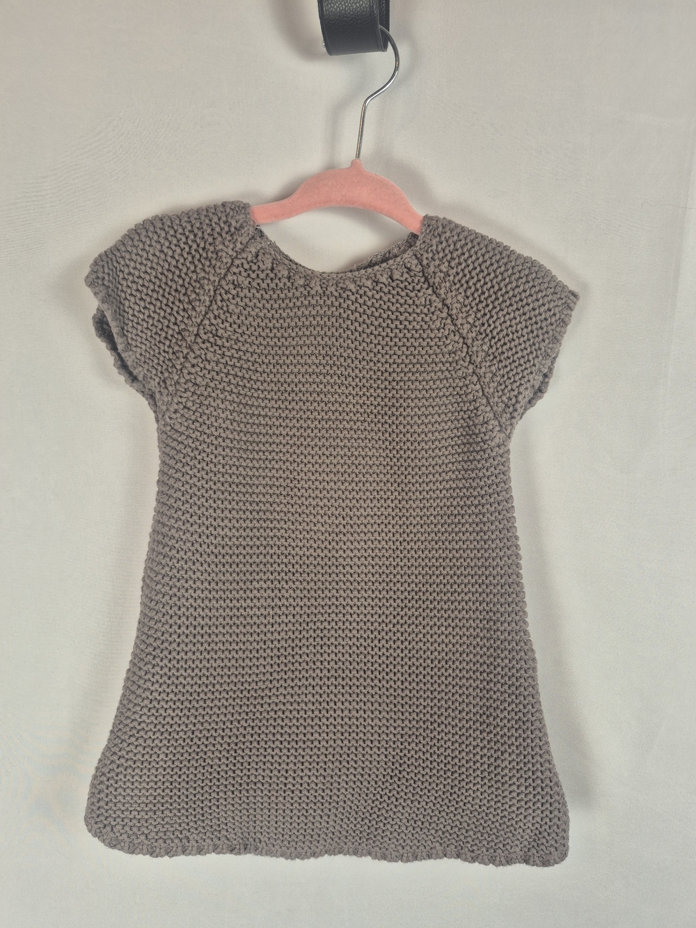 Pearls & Popcorn Girls' Short-Sleeve Knit A-Line Dress - Gray 100% Cotton